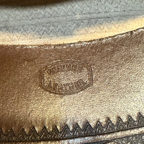 Vintage 1970 Brown Tooled Genuine Leather Crossbody Saddle Bag Western Floral Pu - Picture 6 of 14